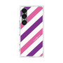 プレミアムスクエアケース［ Big Stripe - Purple × Pink ］