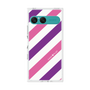 プレミアムスクエアケース［ Big Stripe - Purple × Pink ］