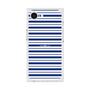 プレミアムスクエアケース［ Small Border - Navy ］