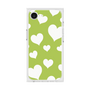 プレミアムスクエアケース［ Dot Hearts - Green ］
