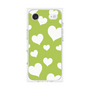 プレミアムスクエアケース［ Dot Hearts - Green ］