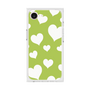 プレミアムスクエアケース［ Dot Hearts - Green ］