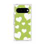 プレミアムスクエアケース［ Dot Hearts - Green ］