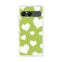 プレミアムスクエアケース［ Dot Hearts - Green ］