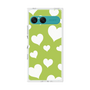 プレミアムスクエアケース［ Dot Hearts - Green ］