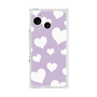 プレミアムスクエアケース［ Dot Hearts - Purple ］