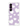 プレミアムスクエアケース［ Dot Hearts - Purple ］