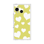 プレミアムスクエアケース［ Dot Hearts - Yellow ］