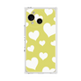 プレミアムスクエアケース［ Dot Hearts - Yellow ］