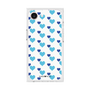 プレミアムスクエアケース［ Stripe Hearts - Blue ］