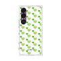 プレミアムスクエアケース［ Stripe Hearts - Green ］