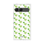 プレミアムスクエアケース［ Stripe Hearts - Green ］