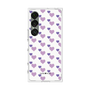 プレミアムスクエアケース［ Stripe Hearts - Purple ］