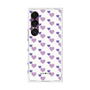 プレミアムスクエアケース［ Stripe Hearts - Purple ］