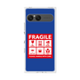 プレミアムスクエアケース［ FRAGILE Sticker - Blue ］