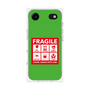 プレミアムスクエアケース［ FRAGILE Sticker - Green ］