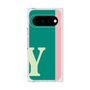 プレミアムスクエアケース［ オリジナル - initial color line - Y green ］