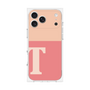 プレミアムスクエアケース［ オリジナル - initial two tone - T pink ］