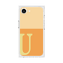 プレミアムスクエアケース［ オリジナル - initial two tone - U orange ］