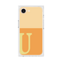 プレミアムスクエアケース［ オリジナル - initial two tone - U orange ］