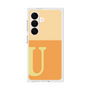 プレミアムスクエアケース［ オリジナル - initial two tone - U orange ］