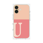 プレミアムスクエアケース［ オリジナル - initial two tone - U pink ］