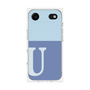 プレミアムスクエアケース［ オリジナル - initial two tone - U blue ］