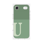 プレミアムスクエアケース［ オリジナル - initial two tone - U green ］