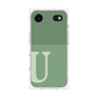 プレミアムスクエアケース［ オリジナル - initial two tone - U green ］