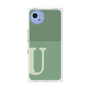 プレミアムスクエアケース［ オリジナル - initial two tone - U green ］