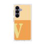 プレミアムスクエアケース［ オリジナル - initial two tone - V orange ］