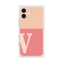 プレミアムスクエアケース［ オリジナル - initial two tone - V pink ］