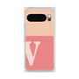 プレミアムスクエアケース［ オリジナル - initial two tone - V pink ］