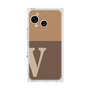 プレミアムスクエアケース［ オリジナル - initial two tone - V brown ］