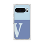 プレミアムスクエアケース［ オリジナル - initial two tone - V blue ］