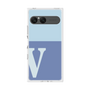 プレミアムスクエアケース［ オリジナル - initial two tone - V blue ］