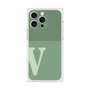 プレミアムスクエアケース［ オリジナル - initial two tone - V green ］