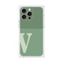 プレミアムスクエアケース［ オリジナル - initial two tone - V green ］