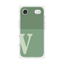 プレミアムスクエアケース［ オリジナル - initial two tone - V green ］