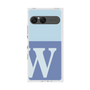 プレミアムスクエアケース［ オリジナル - initial two tone - W blue ］