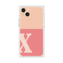 プレミアムスクエアケース［ オリジナル - initial two tone - X pink ］