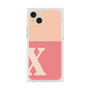 プレミアムスクエアケース［ オリジナル - initial two tone - X pink ］