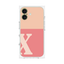 プレミアムスクエアケース［ オリジナル - initial two tone - X pink ］