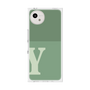 プレミアムスクエアケース［ オリジナル - initial two tone - Y green ］