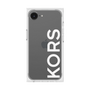 プレミアムスクエアケース［ MICHAEL KORS - Logo - White ］