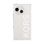 プレミアムスクエアケース［ MICHAEL KORS - Logo - White ］