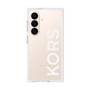 プレミアムスクエアケース［ MICHAEL KORS - Logo - White ］