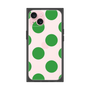 プレミアムスクエアケース［ シンプルドット - Green ］