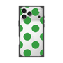 プレミアムスクエアケース［ シンプルドット - Green ］
