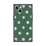 プレミアムスクエアケース［ 水彩ドット・レトロカラー - Green ］